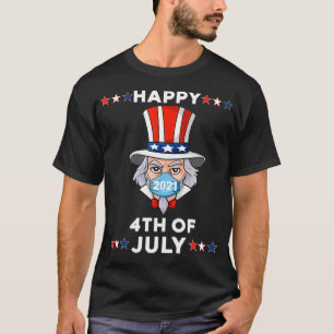 T-shirt Oncle Sam Dans Un Masque 4 juillet 2021 Drôle Garç