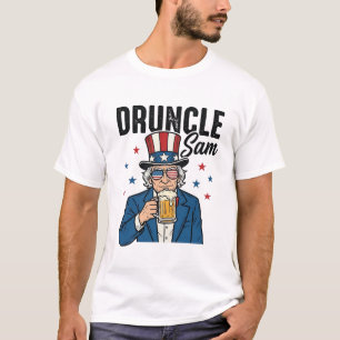 T-shirt Oncle Sam drôle de conception vectorielle de bière