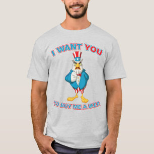 T-shirt Oncle Sam Eagle Acheter Une Bière Drôle Patriotiqu