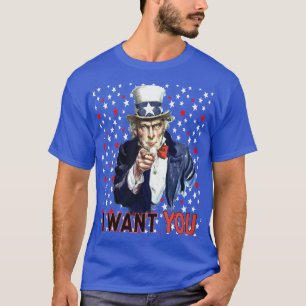T-shirt Oncle Sam Je Vous Veux Avec Des Étoiles Et Des Ray