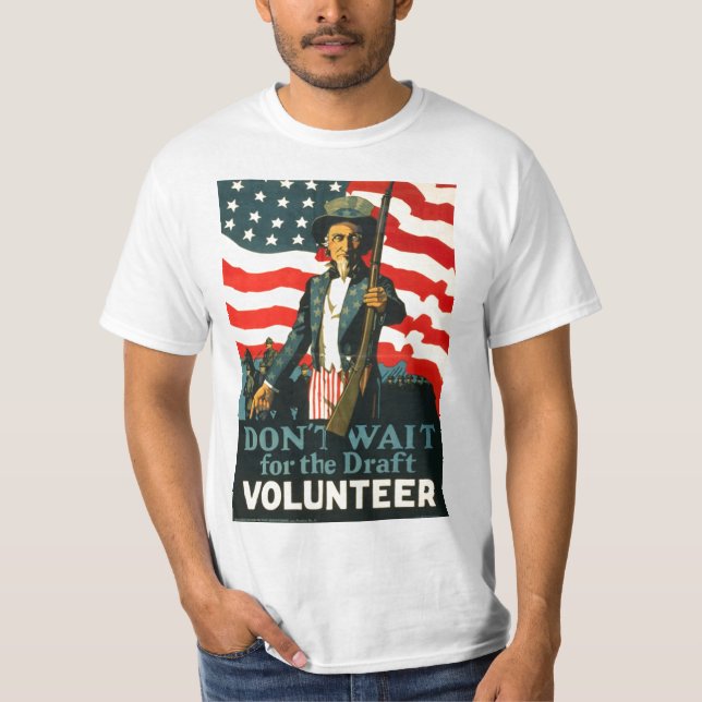 T-shirt Oncle Sam : N'attendez pas la chemise de l'ébauche (Devant)