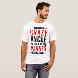 T-shirt Oncle vintage noir rouge Quote I suis l'oncle fol