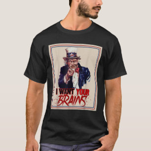 T-shirt Oncle Zombie Sam Je Veux Votre Cerveau Halloween T