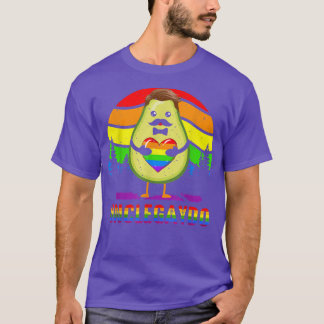 T-shirt OncleGaydo Amusant Avocado Oncle Vegan LGBT Heart 