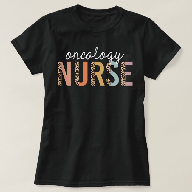 T-shirt Oncologie Infirmière Empreinte de léopard École de (Design devant)