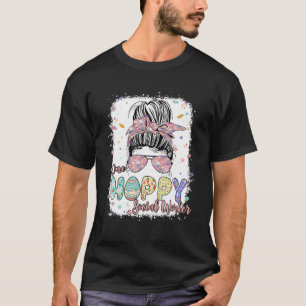 T-shirt One Hoppy Social Worker Messy Bun Life Eggs