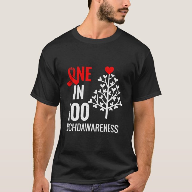 T-shirt One In 100 Congenital He Defect Month Chd Warrior (Devant)