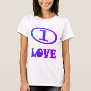 T-shirt One Love art motif bleu touche pourpre