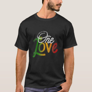 T-shirt One Love Heart Rasta Reggae Roots Vêtements T Pea