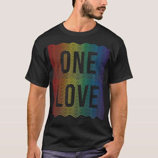 T-shirt one love LBGTQ Pride (Devant)