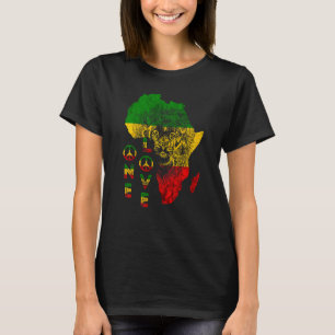 T-shirt One Love Lion Rasta Reggae Afrique Carte Lion De J
