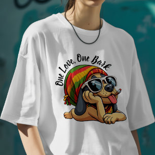 T-shirt One Love One Bark Funny Chien