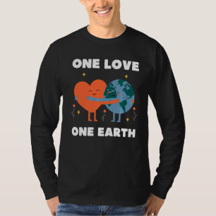 T-shirt One Love One Earth Heart Hugs Planet Jour des terr