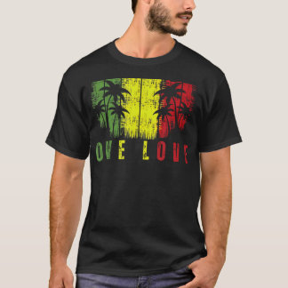 T-shirt One Love Palm Tree Reggae Music Rasta