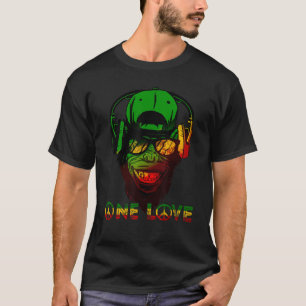 T-shirt One Love Rasta Reggae Singe Hippie Rastafarian Go