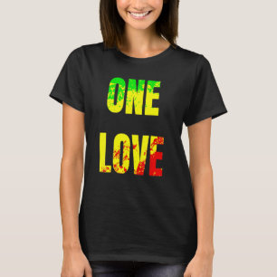 T-shirt One Love Rastafari Colors For Peace Reggae