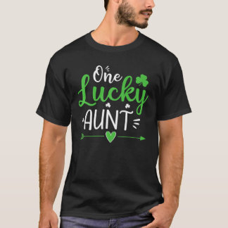 T-shirt One Lucky Aunt , St Patricks Day Funny Gifts Women