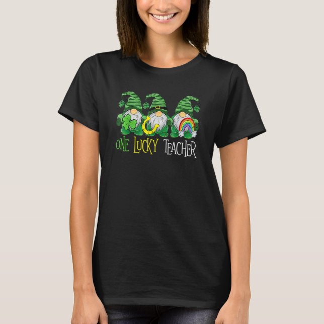 T-shirt One Lucky Gnomes Teacher St Patricks Day Gnomes Te (Devant)