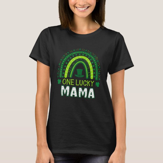 T-shirt One Lucky Mama Rainbow Saint Patricku2019s Day Iri (Devant)