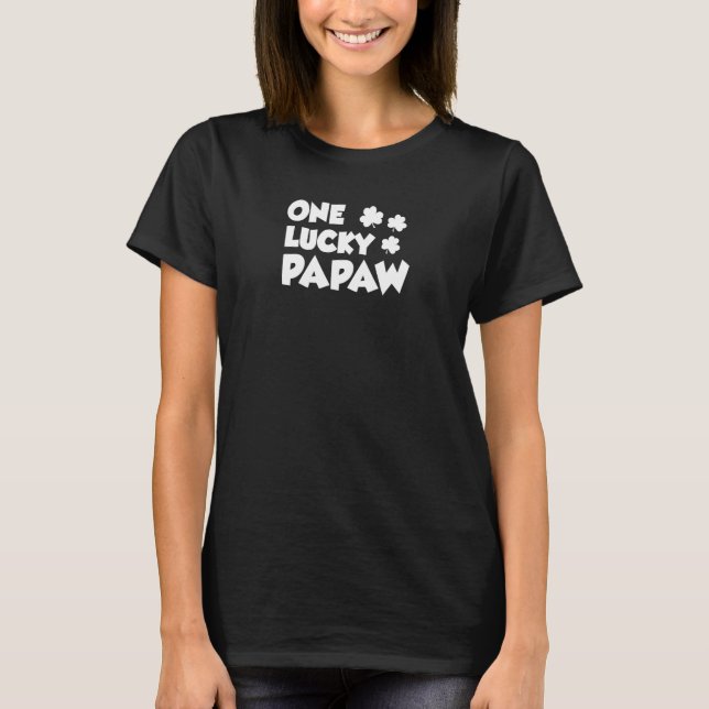 T-shirt One Lucky Papaw Grandpa Shamrock St Patricks Day (Devant)