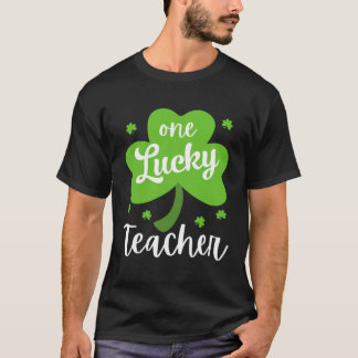 T-shirt One Lucky Teacher Happy St Patricks Day Cute Green