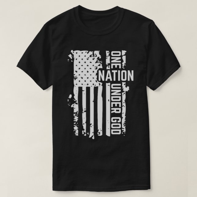 T-shirt One Nation Under God Distressed Flag (Design devant)
