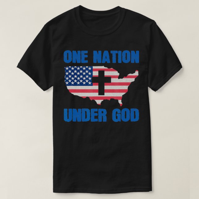 T-shirt One Nation under God Patriot Christian American Bi (Design devant)