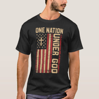 T-shirt One Nation Under God USA Patriotic Christian