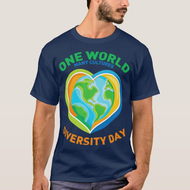 T-shirt One World Many Cultures Diversity Day (Devant)