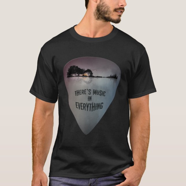 T-shirt Onglet de guitare Distressed Lake Réflexions Guita (Devant)