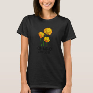 T-shirt Ontario Californie CA Poppy Flower State City Vint