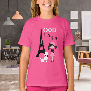 T-shirt Ooh La Tour Eiffel, Poodle et Girl