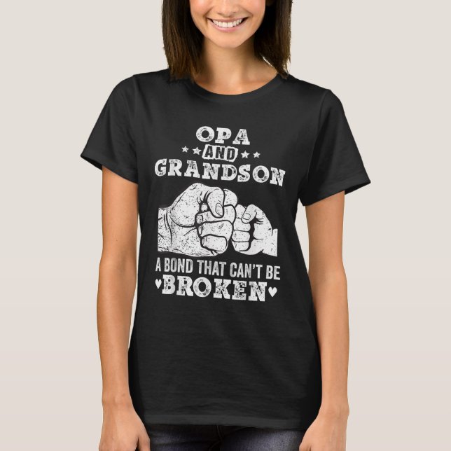 T-shirt Opa And Grandson A Bond That Cant Be Broken Grandp (Devant)