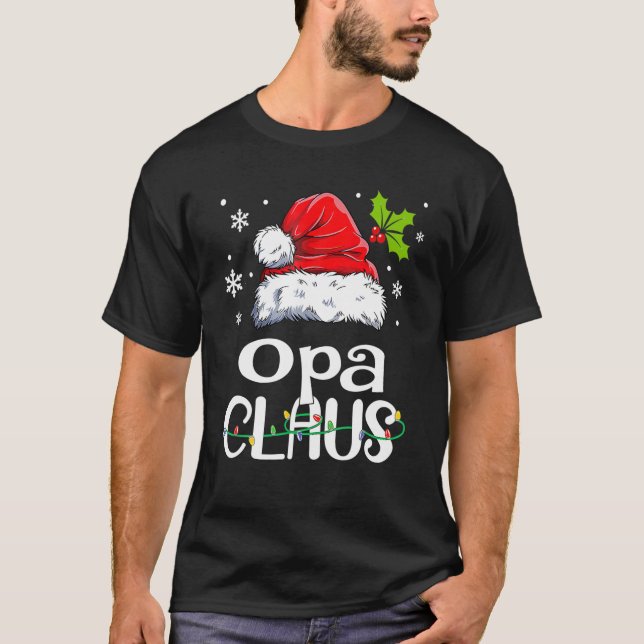 T-shirt Opa Claus Drôle Grand-mère Père Noël Pyjamas Noël  (Devant)