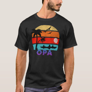 T-shirt Opa Retro Sunset Ocean Grand-père