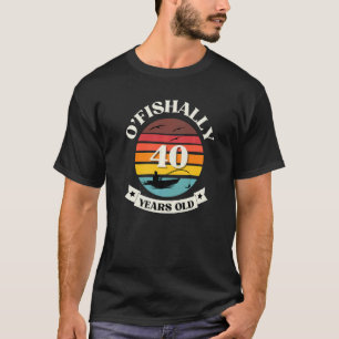 T-shirt O'pêcheur de 40 ans à thème Anniversaire Pa