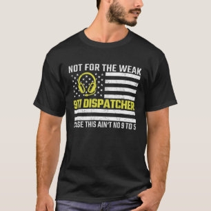 T-shirt Opérateur 911 Drapeau américain Ligne mince dorée