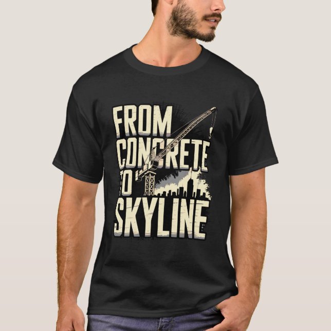 T-shirt Opérateur de grue de construction d'équipement lou (Devant)