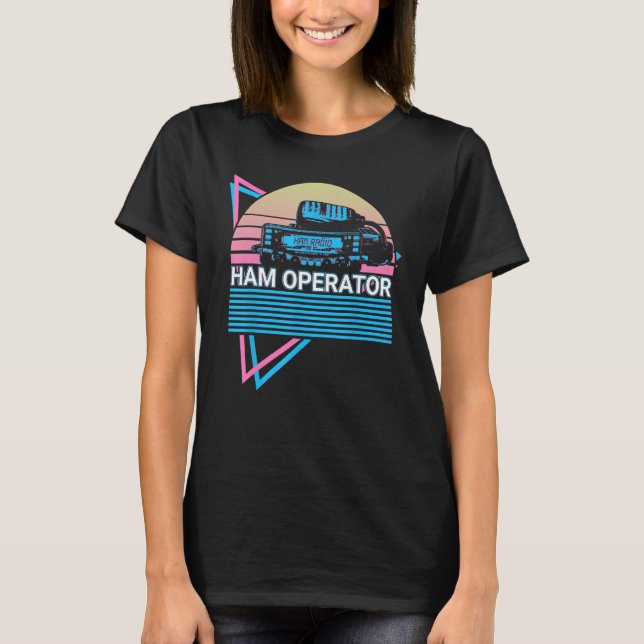 T-shirt Opérateur de jambe Radio Rétro Radio Ham (Devant)