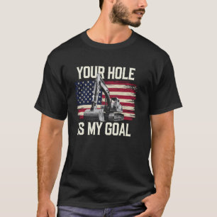 T-shirt Opérateur de pelleteuse Drapeau américain Votre tr