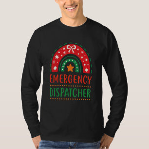 T-shirt Opérateur de secours de Noël Boho Arc-en-ciel 911