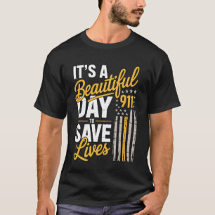 T-shirt Opérateur d'urgence 911 Sauve des vies Équipe d'en