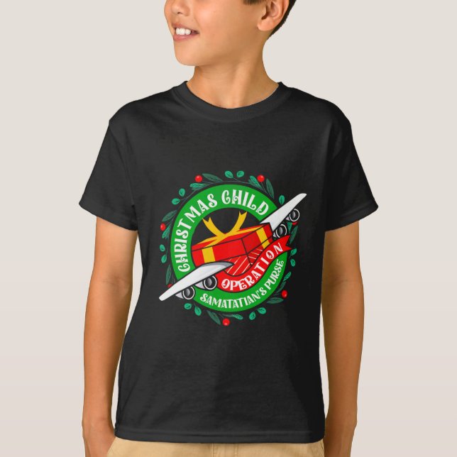 T-shirt Opération sac à main de Samaritain Noël Mème enfan (Devant)