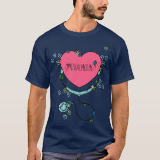T-shirt Ophtalmologie multicolore Coeur mignon Ophtalmo ro
