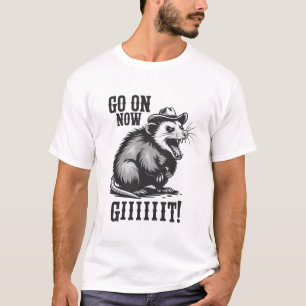 T-shirt Opossum Cowboy Vintage Allez Maintenant Git Wester
