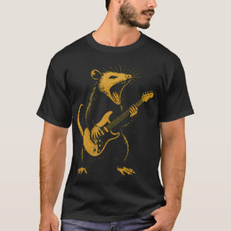T-shirt Opossum jouant de la guitare Rock And Roll Hommes