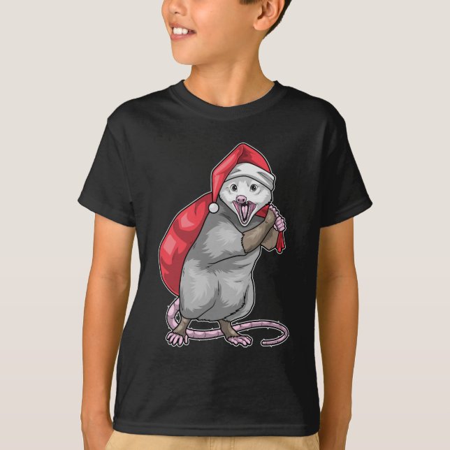 T-shirt Opossum Noël sac de Noël (Devant)