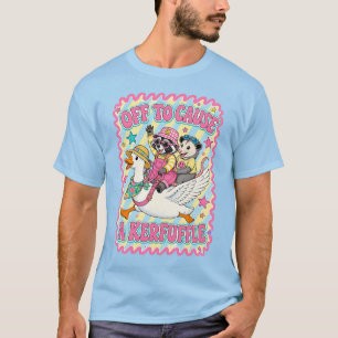 T-shirt Opossum Raton Laveur Oie Ridicule, Dessin Main Sar