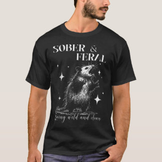 T-shirt Opossum Sobre Et Sauvage Drôle