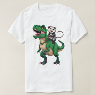 T-shirt Opossum sur T-Rex  - Possum Amusant à Cheval sur u